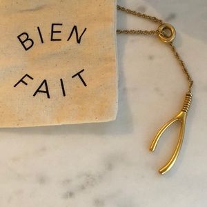 Madewell Wishbone Lariat Adjustable Gold Necklace